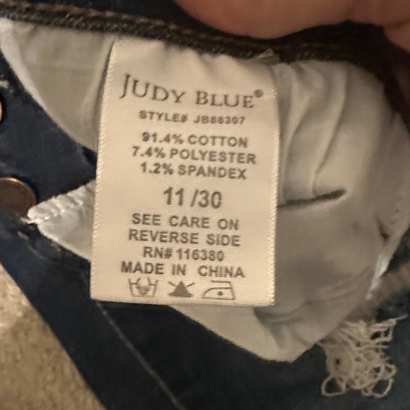 Judy Blue Dark Wash Distressed Skinny Jeans - Picture 2 of 7